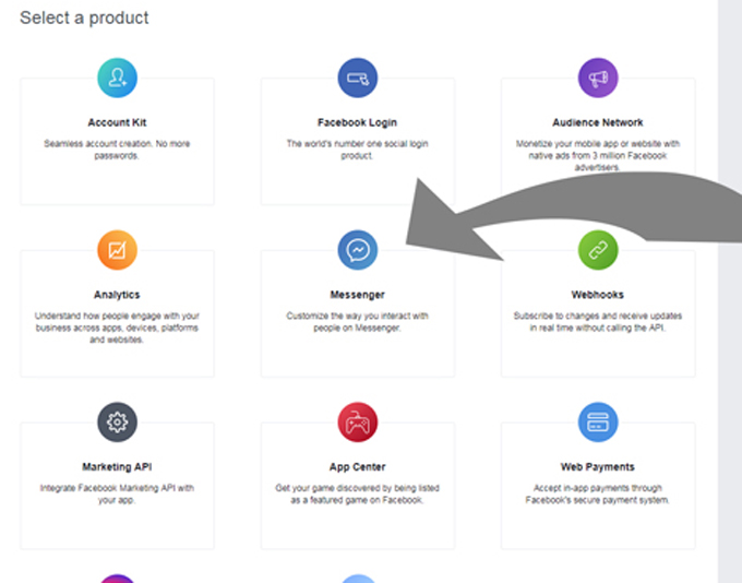 7. At the Select a product page select Messenger